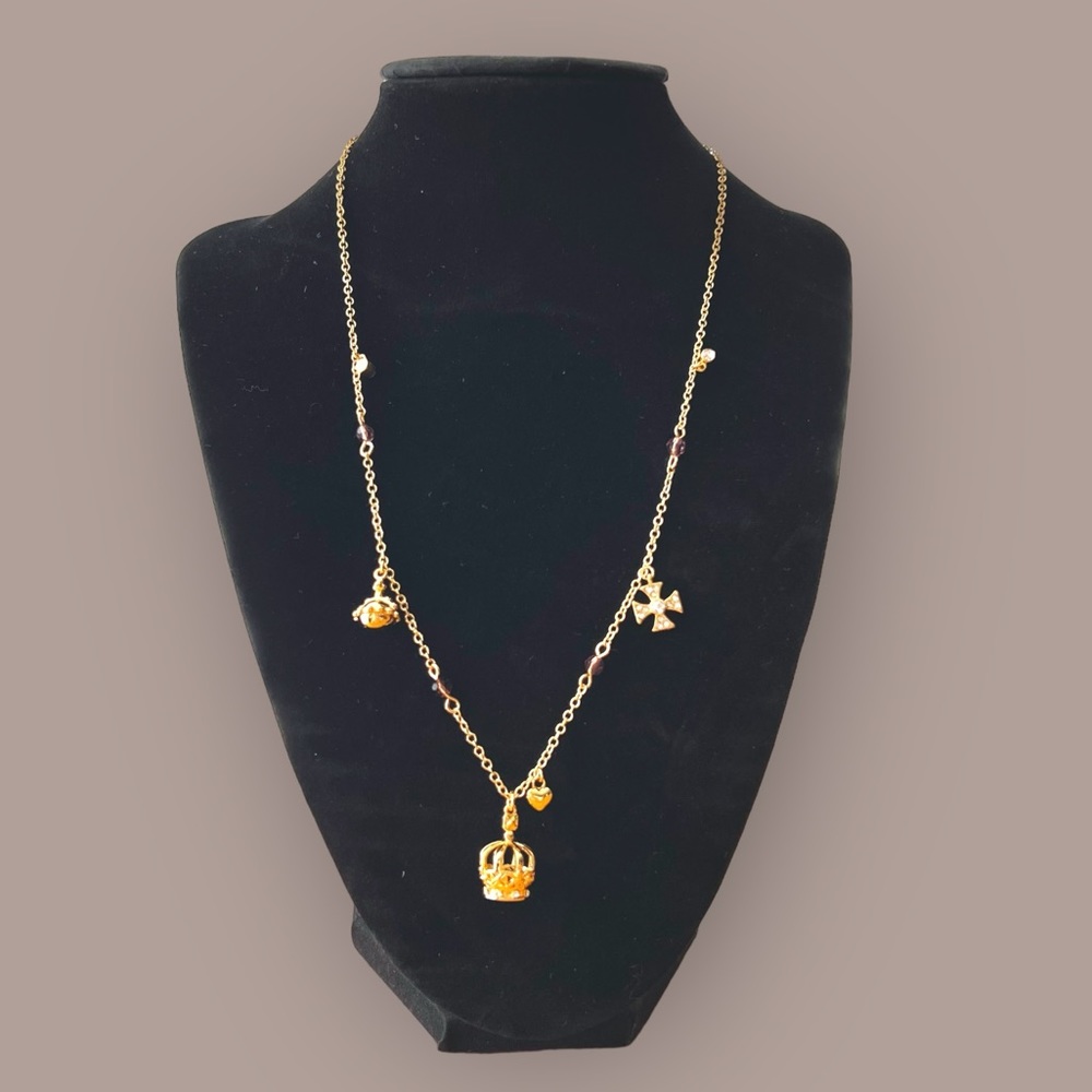 New Crown of India Gold Plated charm Necklace imported from the UK.